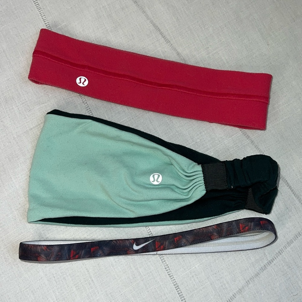 EUC three Lululemon Nike Headbands